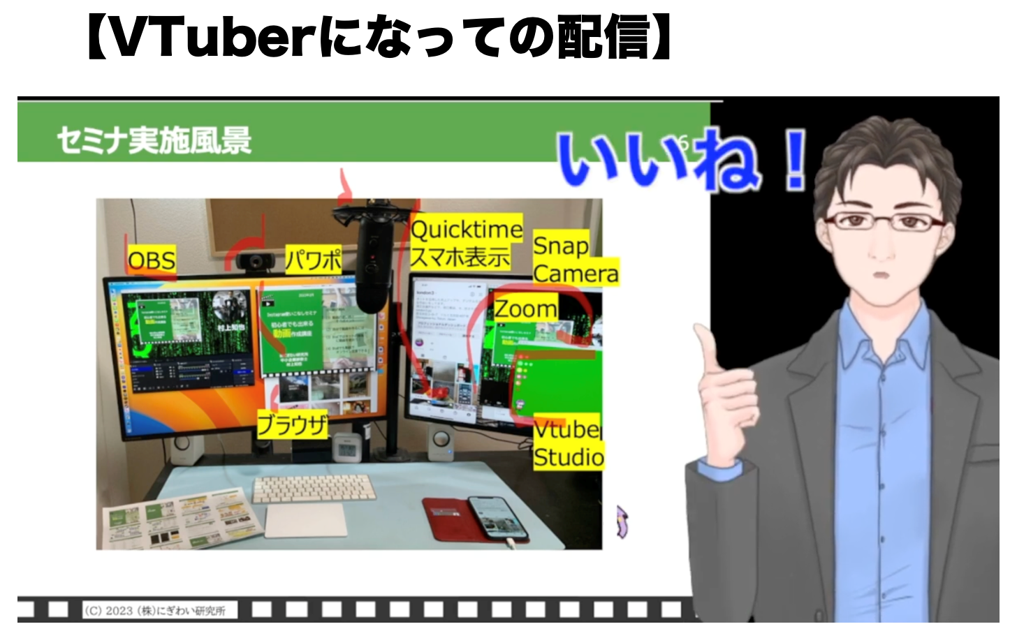 VTuberになって配信した場合の画面イメージ