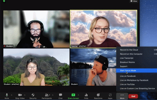フォーカスモード機能の画面イメージ画像